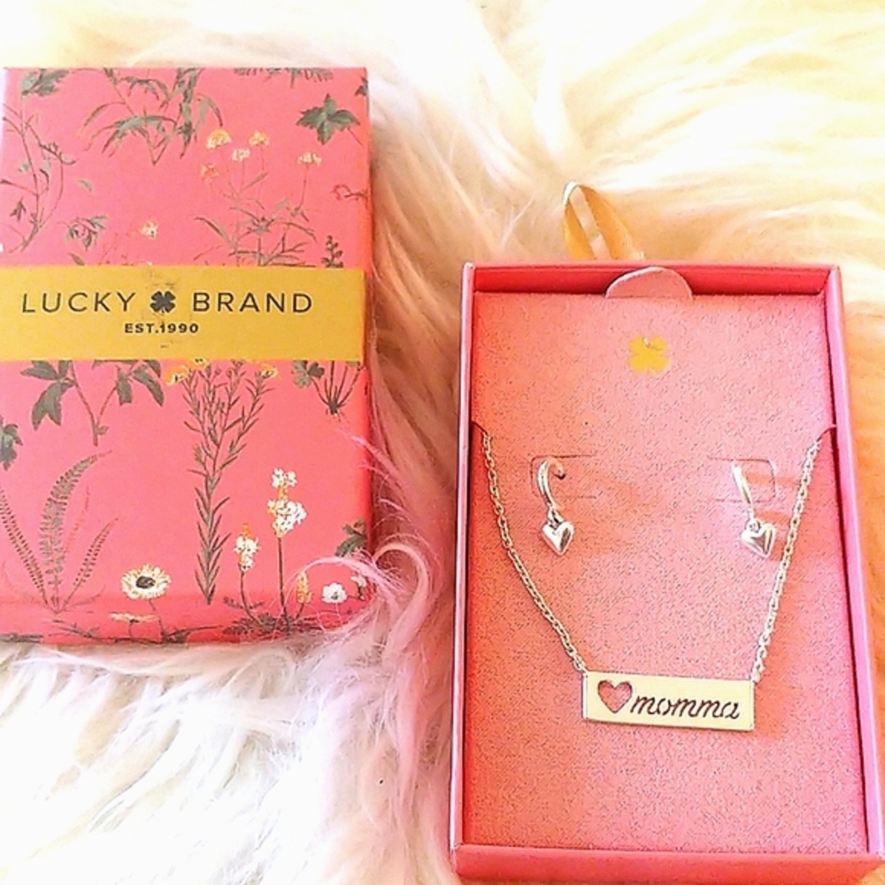 Lucky Brand Momma Necklace/Earring Set NWT